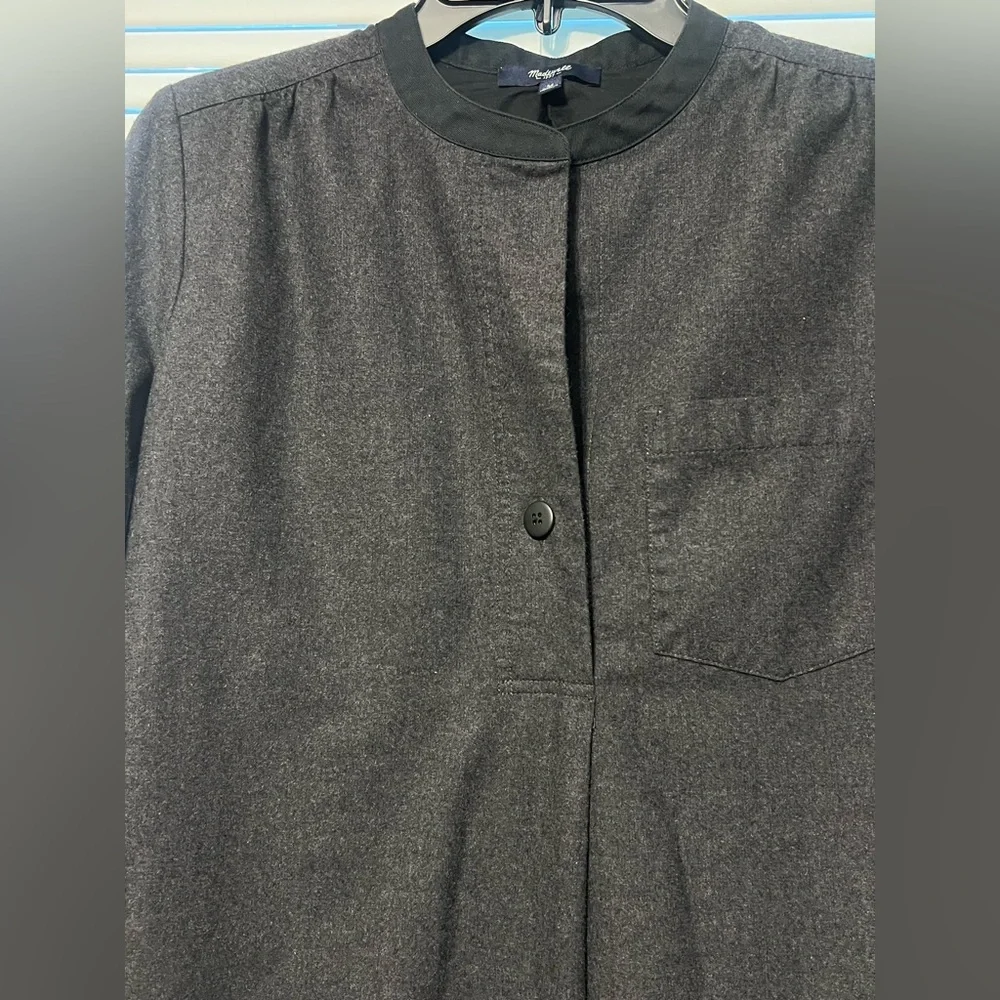 Madewell Charcoal Gray Madewell Women's Gray Flannel Latitude Shirtdress Tunic - Picture 6 of 7